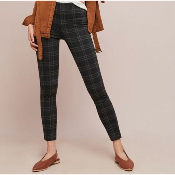 ANTHROPOLOGIE Sanctuary Plaid Pintuck Leggings // XS - Picture 1 of 10